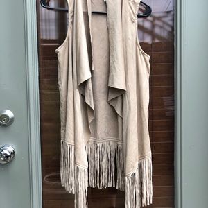 Tan, Suede, fringe vest